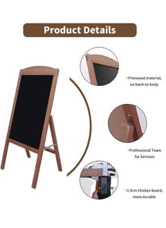 Generic Magnetic Chalkboard A Frame Blackboard Sandwich Board Pavement Sign Standing Chalkboard Sign for Business Restaurant Wedding  - Image 4