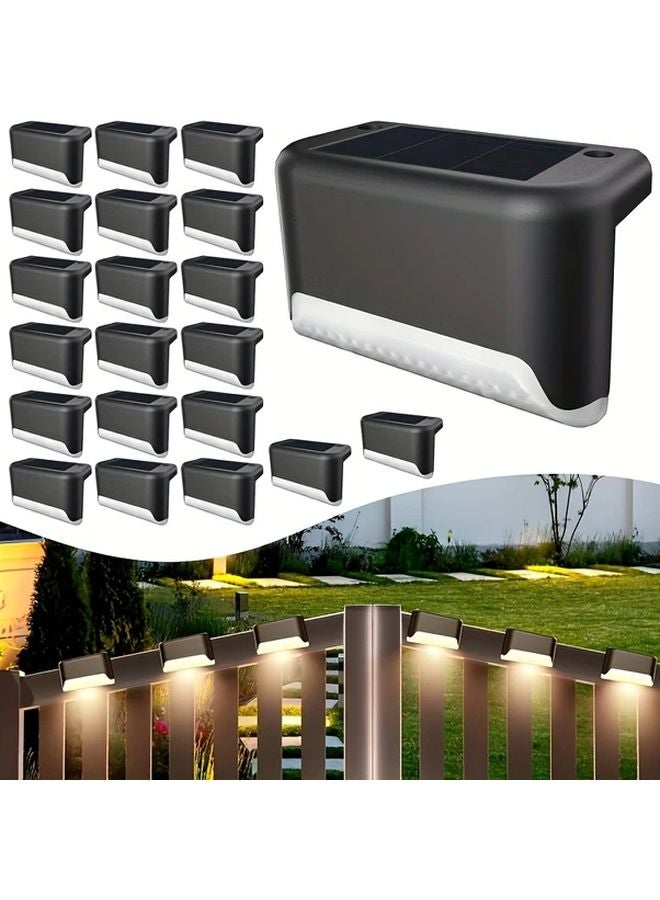 16 قطعة أضواء السطح الشمسية السوداء للخارج تغيير اللون فناء سياج حافة المسبح LED - Image 5