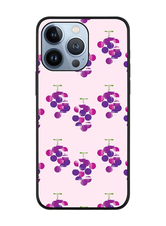 Stylizedd Rugged Black edge case for Apple iPhone 13 Pro Slim fit Soft Case Flexible Rubber Edges Anti Drop TPU Gel Thin Cover - Hanging Grapes - Image 1