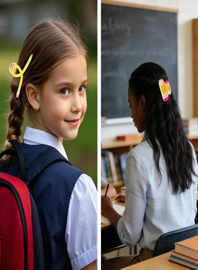 YARIEW Pencil Hair Claw Clips for Women Thick Hair Funny Back to School Hair Clips for Thin Hair Jaw Barrettes Cute Teacher Hair Accessories Teacher Appreciation Gifts Party Costume Christmas - Image 5