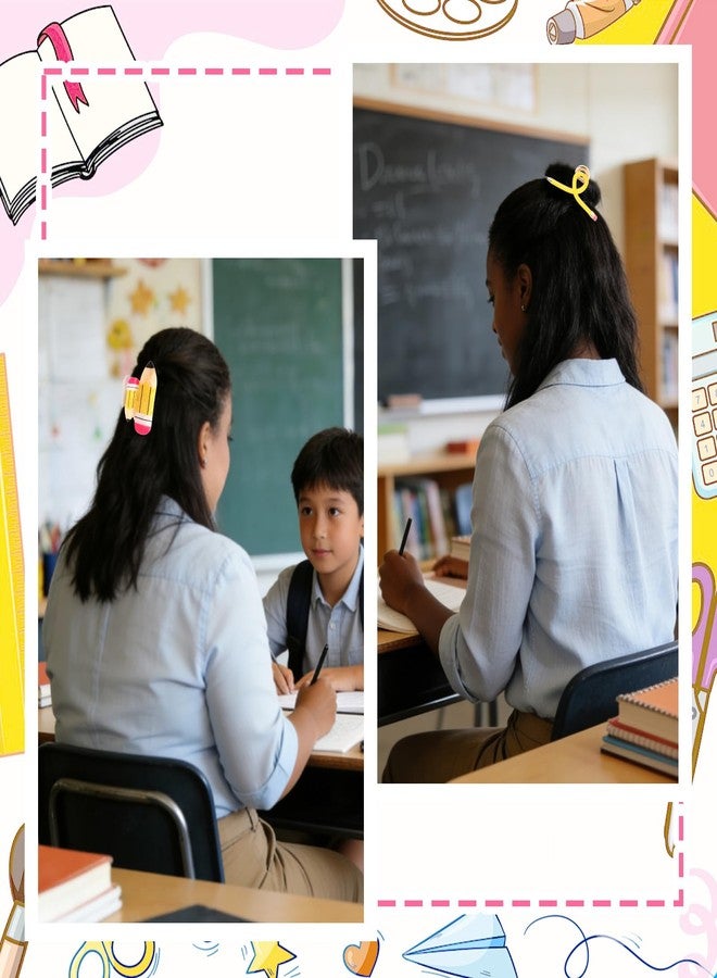 YARIEW Pencil Hair Claw Clips for Women Thick Hair Funny Back to School Hair Clips for Thin Hair Jaw Barrettes Cute Teacher Hair Accessories Teacher Appreciation Gifts Party Costume Christmas - Image 4