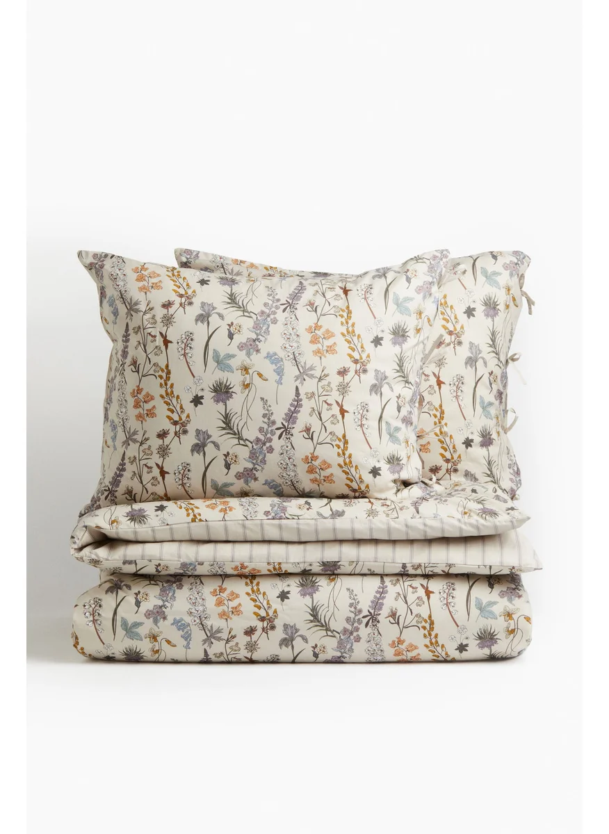 اتش اند ام Floral Cotton Duvet Cover Set 251-021-240X220 50X8