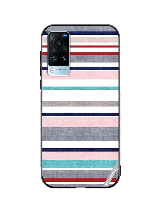 VR CREATIVE Protective Case Cover For Vivo X60 Strips Design Multicolour - Image 1