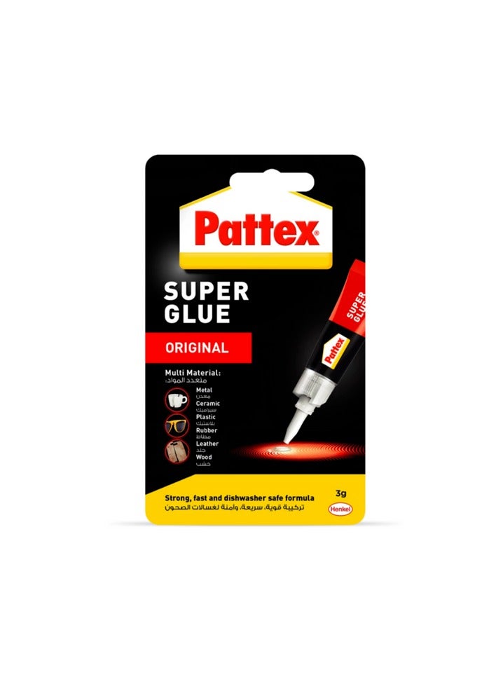 Pattex Solvent-Free Multi-Material Liquid Super Glue Tube Clear 3g