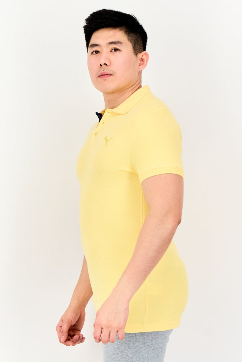 PUMA Men Slim Fit Short Sleeve Outdoor Polo Shirt, Yellow - Image 2