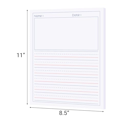 zmybcpack 2 Pack Write Beginner Paper for Kids, 8.5"x11" Story Writing Paper for Kids to Write Story, Primary Composition Notepad(100 Sheets Each, Double-Sided Printing) - Image 2