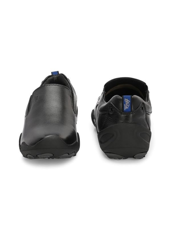 HITZ Men's Black Leather Casual Slip On Shoes - UK 6 - Image 5