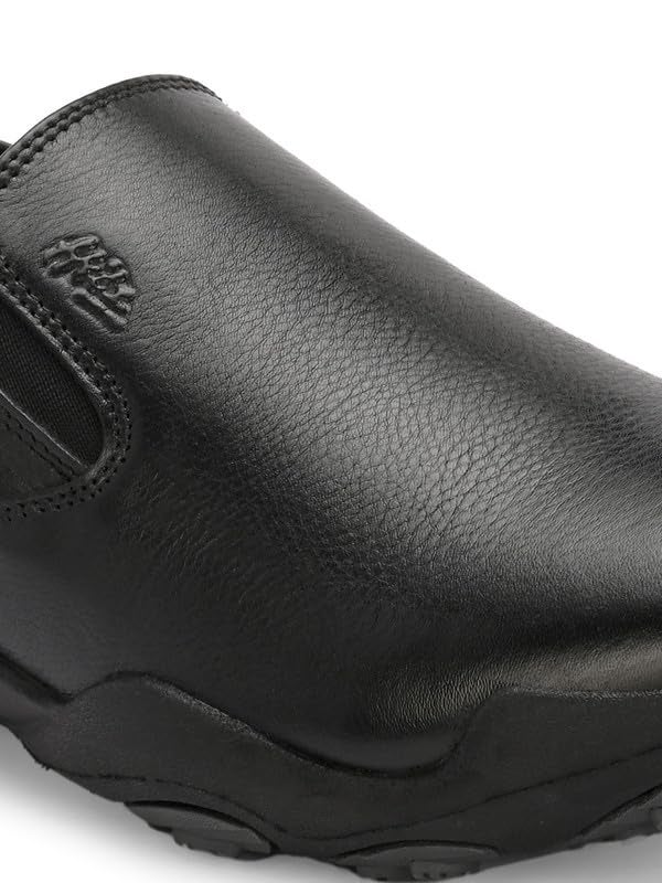 HITZ Men's Black Leather Casual Slip On Shoes - UK 6 - Image 3