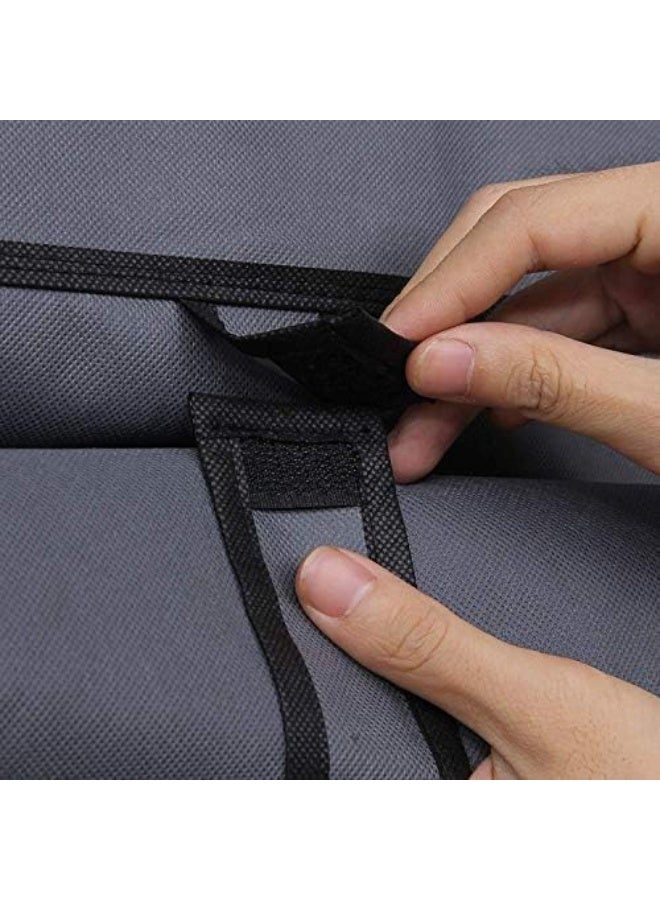 خزانة ملابس قابلة للطي بـ3 ابواب فاخرة وقابلة 6 طبقات + 2 لتخزين الملابس وتنظيم الارفف قماش اميرة غير منسوج وبلاستيك البولي بروبيلين رمادي - Image 5