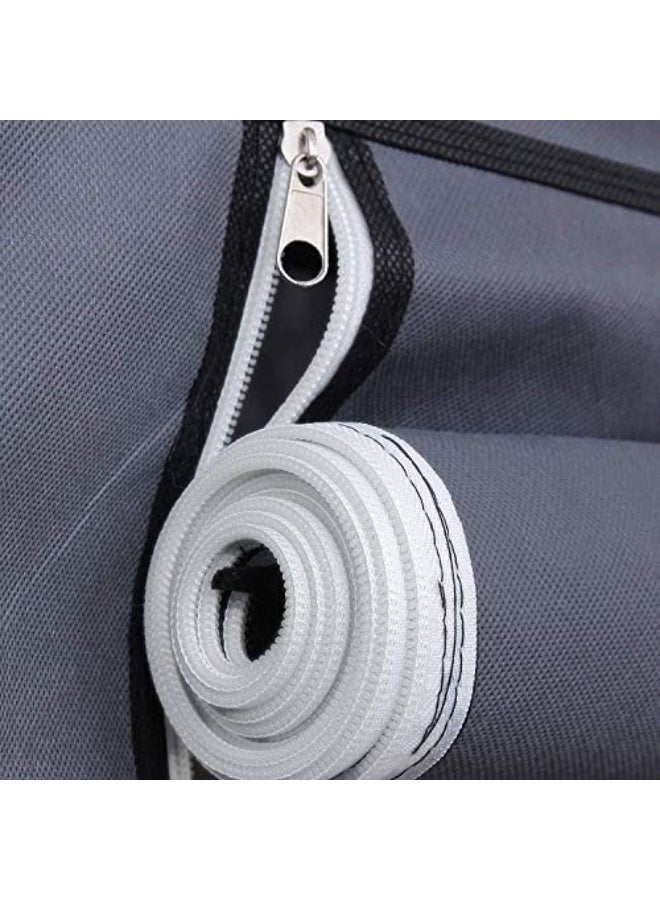 خزانة ملابس قابلة للطي بـ3 ابواب فاخرة وقابلة 6 طبقات + 2 لتخزين الملابس وتنظيم الارفف قماش اميرة غير منسوج وبلاستيك البولي بروبيلين رمادي - Image 4