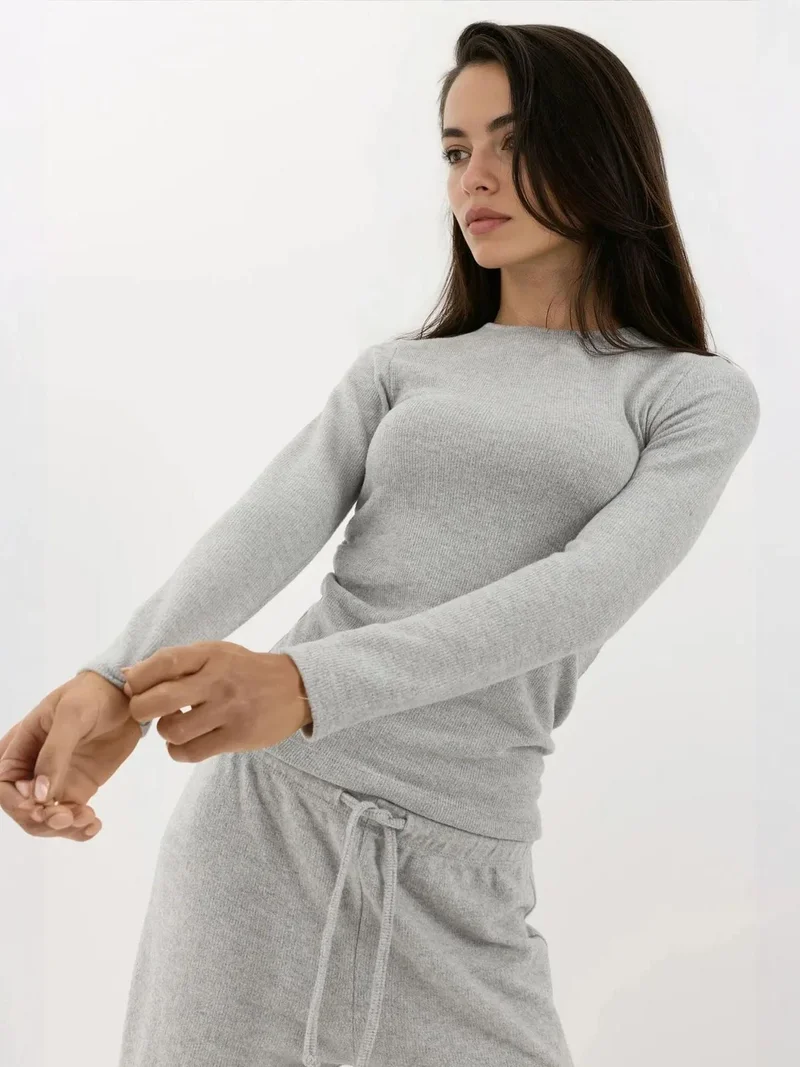 HICCUP Soft Textured Long Sleeve Blouse Busem Collection