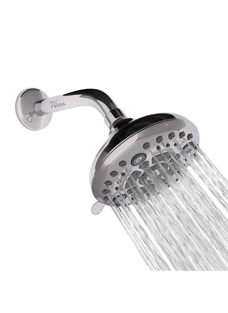 FOSSA Fossa Fixed Shower Head | High Pressure Showerhead 6 Spray Settings 5 inch Adjustable Shower Head Saturating Massage bubbling saturating&Massage saturating&bubbling Water Saving Spray  - Image 1