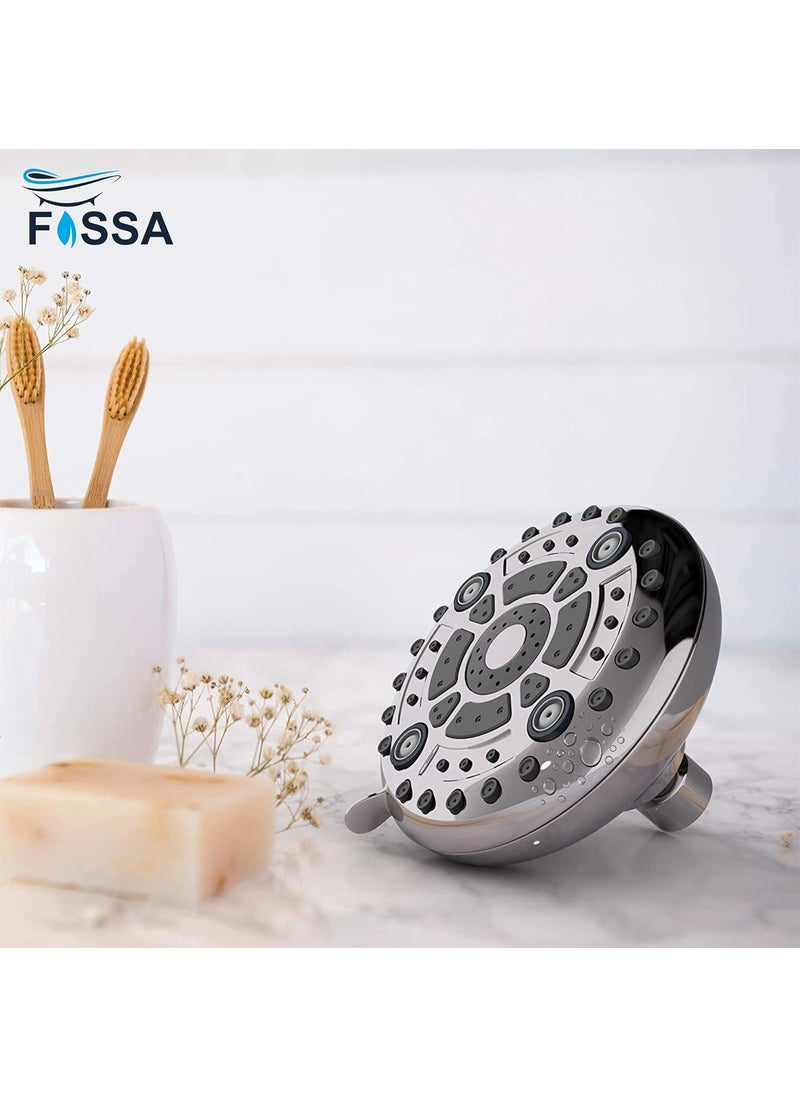 FOSSA Fossa Fixed Shower Head | High Pressure Showerhead 6 Spray Settings 5 inch Adjustable Shower Head Saturating Massage bubbling saturating&Massage saturating&bubbling Water Saving Spray  - Image 4