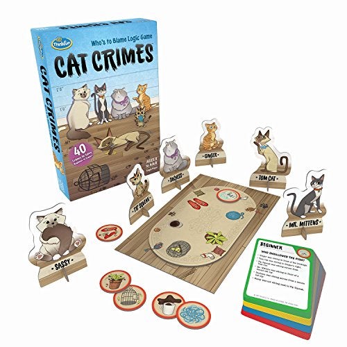 thinkfun Think Fun Cat Crimes Brain Game and Brainteaser for Boys and Girls Age 8 and Up - A Smart Game with a Fun Theme and Hilarious Artwork, (1550) - Image 1