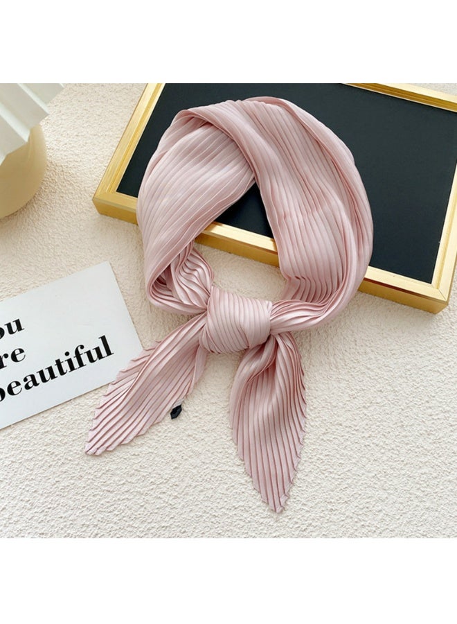 Women Scarf, Pleated Rhombus Head Scarf Wraps Scarves Neckerchief Bandana - Image 2