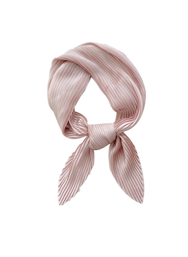 Women Scarf, Pleated Rhombus Head Scarf Wraps Scarves Neckerchief Bandana - Image 1