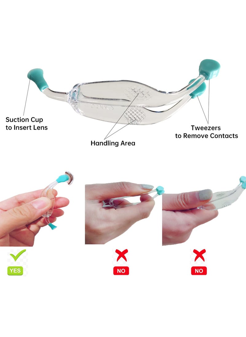 SYOSI Contact Lens Remover, Soft Contact Lens Inserter and Remover Tool Kit with Tweezers & Soft Scoop & Case, Portable Contacts Insertion Removal Solution Stick for Travel and Home  - Image 3