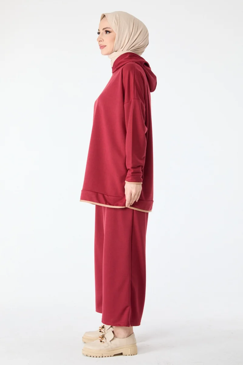 Tofisa 13098-Burgundy Double Size Tunic Trousers