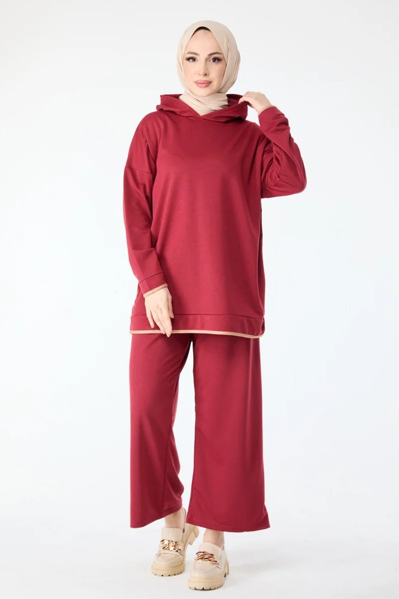 Tofisa 13098-Burgundy Double Size Tunic Trousers