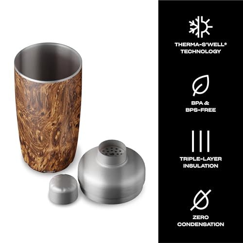 S'well Stainless Steel Shaker Set with Jigger, 18oz, Teakwood, Triple Layered Vacuum Insulated Container Keeps Cocktails Colder for Longer, BPA Free Barware - Image 3