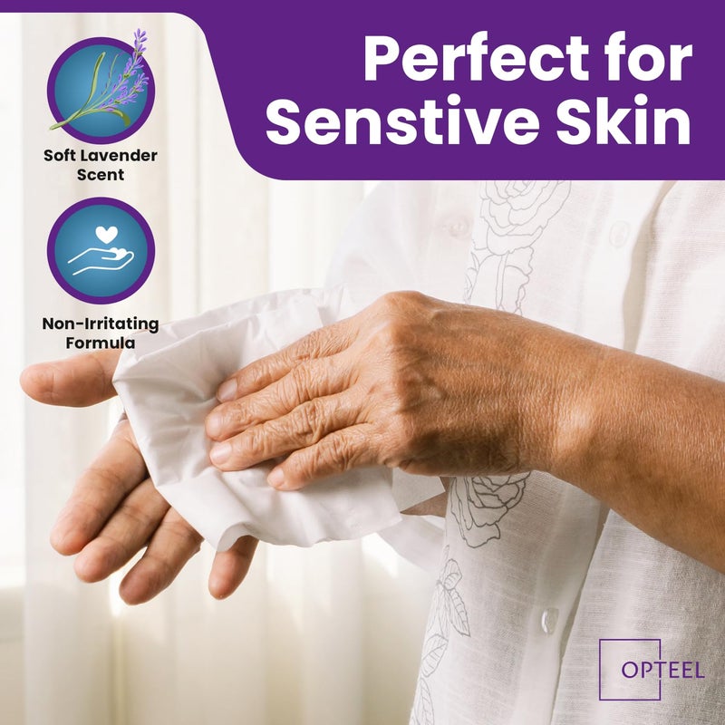 OPTEEL Adult Wet Wipes Lavender Scented â€“ Soft Disposable Washcloths for Incontinence & Personal Hygiene 720 Count - Image 4