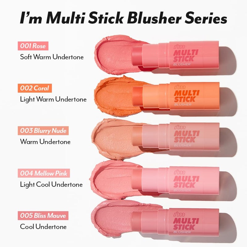 I'M MEME Blusher - I'm Multi Stick 001 Rose | Easy Blendable Cream Blush for Natural Look, Multi Blush Stick for Cheek Tint, Face Contour Makeup, and Face Blush, Suitable for Beginners and All Ages - Image 3