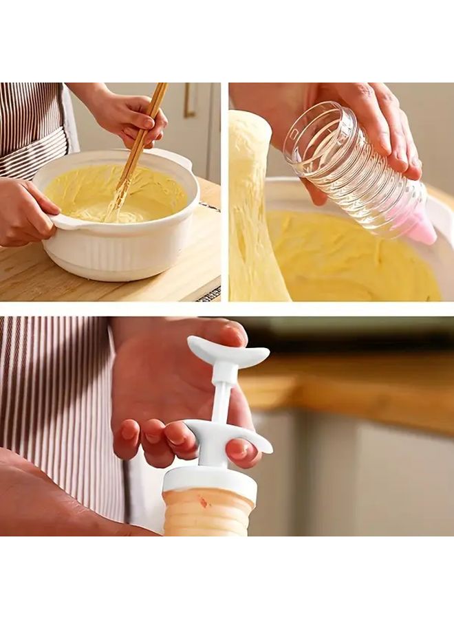 White Plastic Dessert Decoration Kit With 8 Spray Nozzle For Cake Cupcake Piping Cookie Making Baking Tools Kitchen Gadgets Decorating Accessories - Image 4