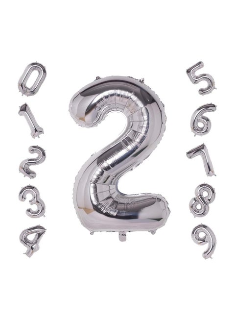 بالونات جولد إيدج رقم 2، مقاس 32 بوصة، مصنوعة من رقائق معدنية فضية - ديكورات حفلات رائعة لأعياد الميلاد والذكرى السنوية والمناسبات الخاصة