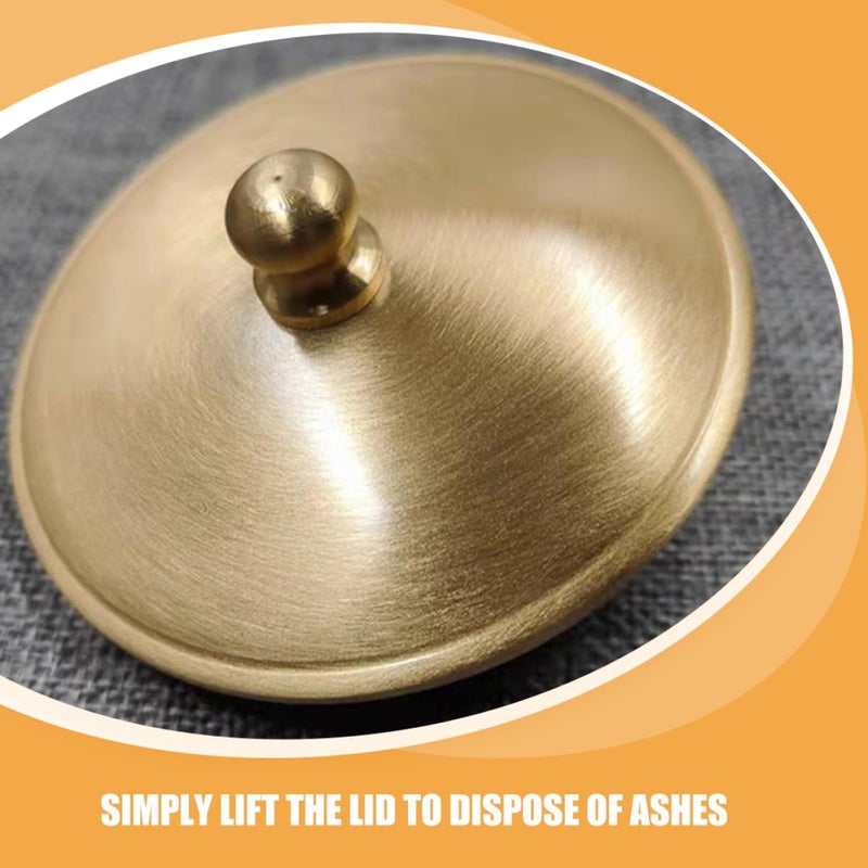 Brass Windproof Smokeless Ashtray With Lid Portable For Home And Outdoor Use - Image 4