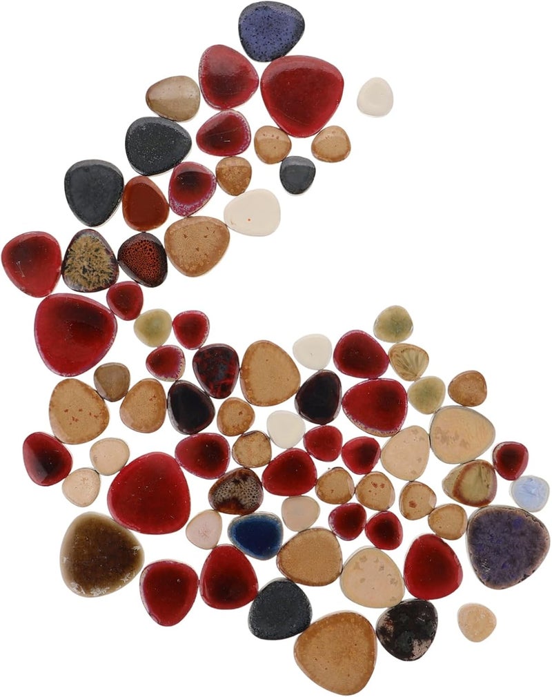 1set Irregular Tiles for Crafts Ceramic Pebble Shapes for Home Decor Versatile for Walls and Floors Unique Textured Design for Creative Projects - Image 1