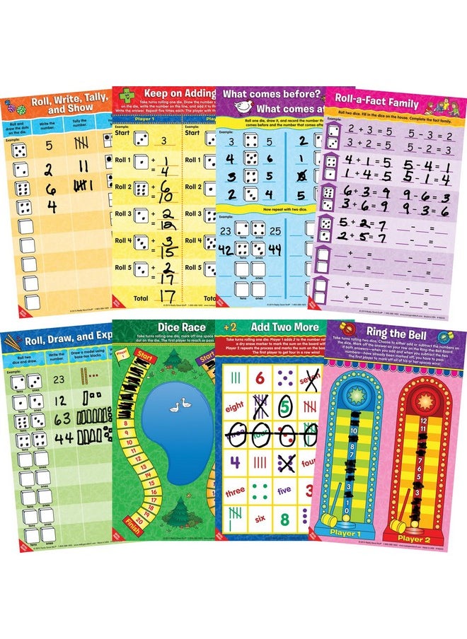 Really Good Stuff Really Good Stuff Math Mats Dice Games ? 12 Mats  - Image 1