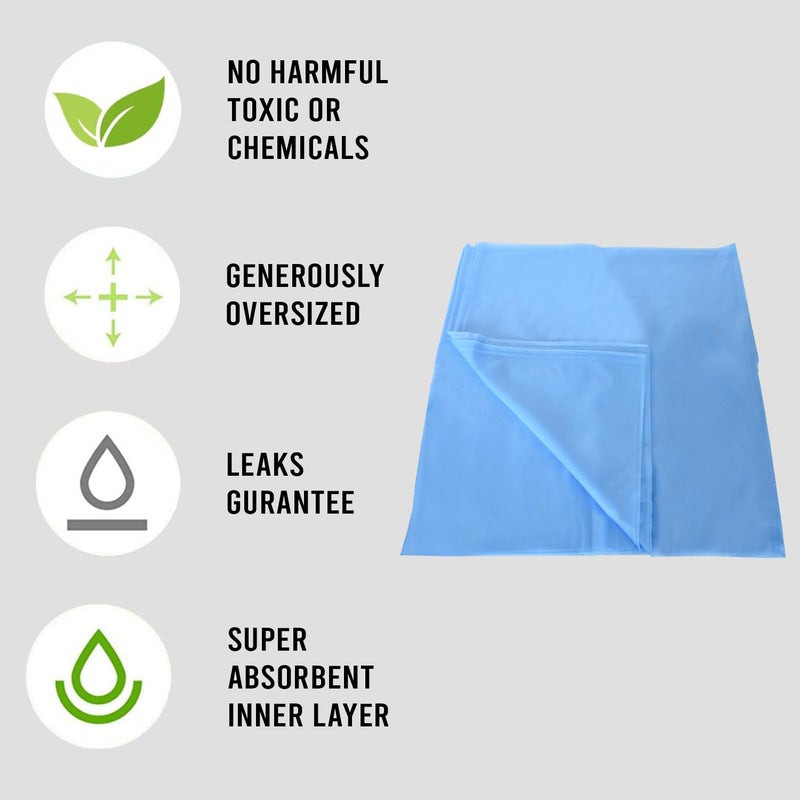 Aqbah Waterproof Plastic Mattress Protection Sheet for Baby and Adult Bed Size 6X7 ft Blue - Image 4