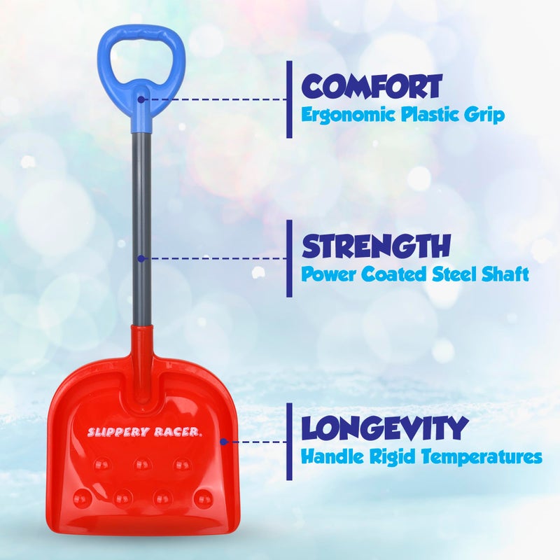 Slippery Racer Kids Outdoor Snow Shovel 27 inch (Green/Blue) - Image 3