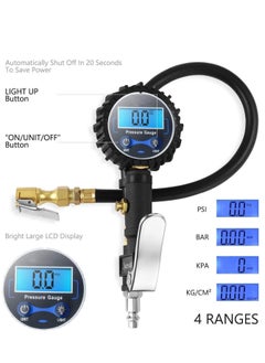 RATSAW Tyre Inflator Digital Tire Inflator with Tire Pressure Gauge 250 PSI Air Chuck and Compressor Accessories Heavy Duty with Rubber Hose and Quick Connect Coupler for Car Truck Motorcycle  - Image 2