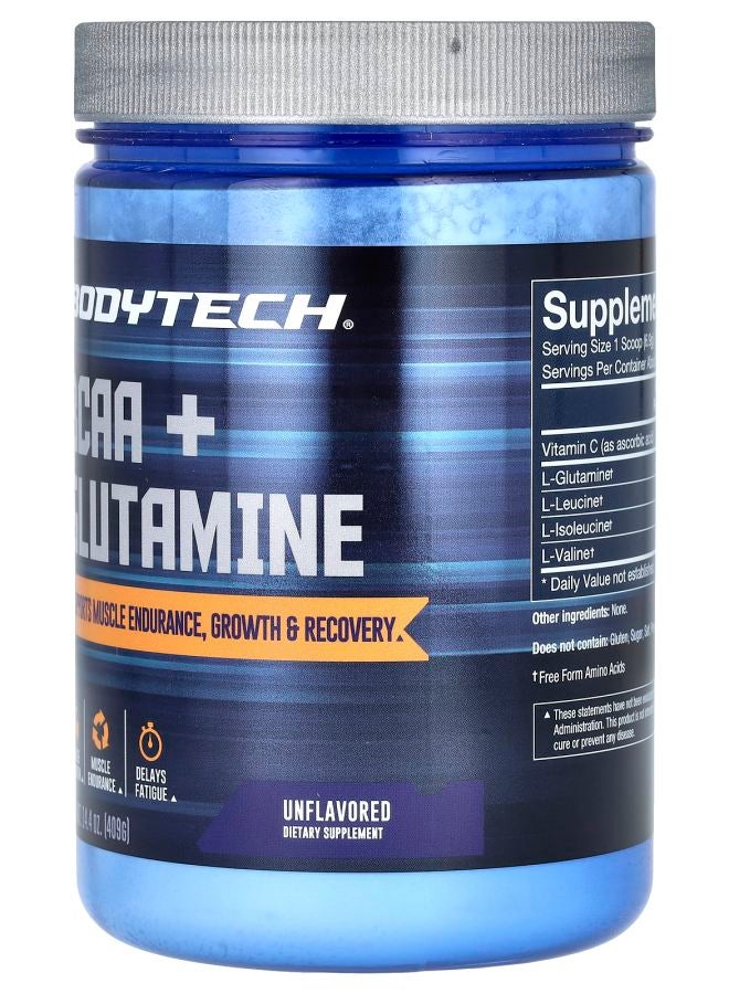BODYTECH BCAA + Glutamine Unflavored 14.4 oz (409 g) - Image 2