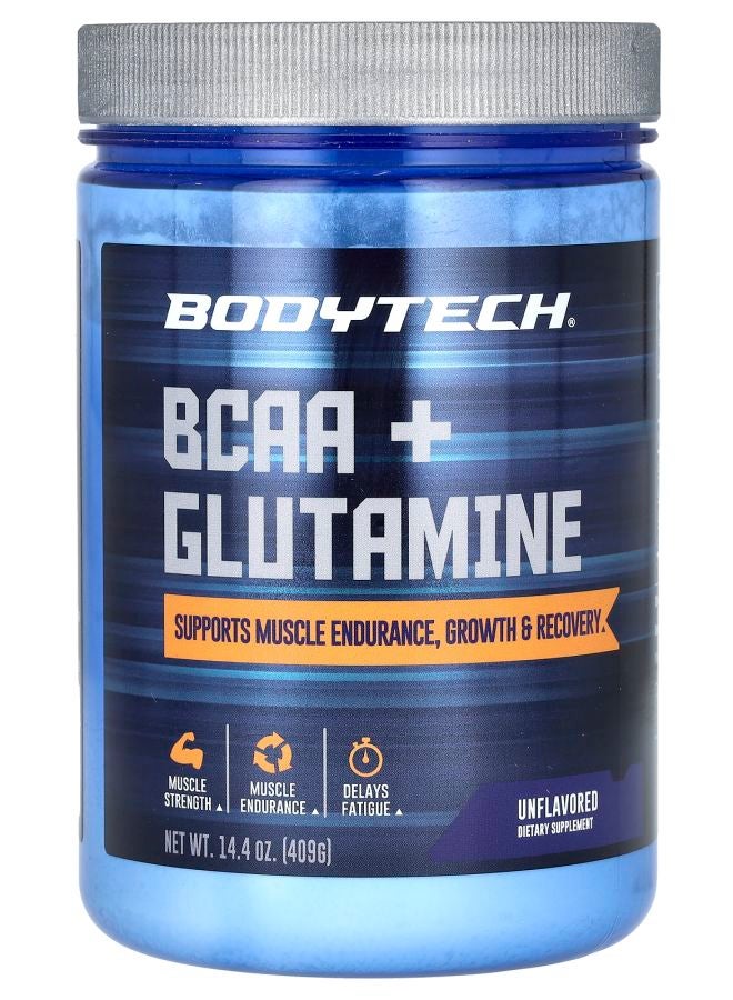 BODYTECH BCAA + Glutamine Unflavored 14.4 oz (409 g) - Image 1