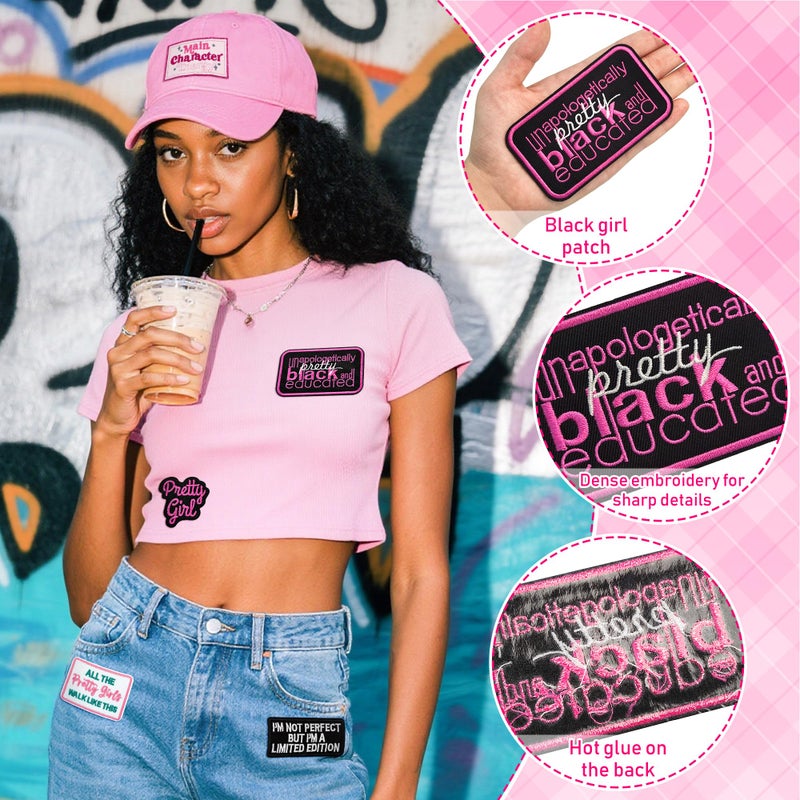 Yaveron 16pcs Black Girl Iron on Patches Girl Power Embroidered Patches for Trucker Hats Clothes Jackets Backpacks - Image 3