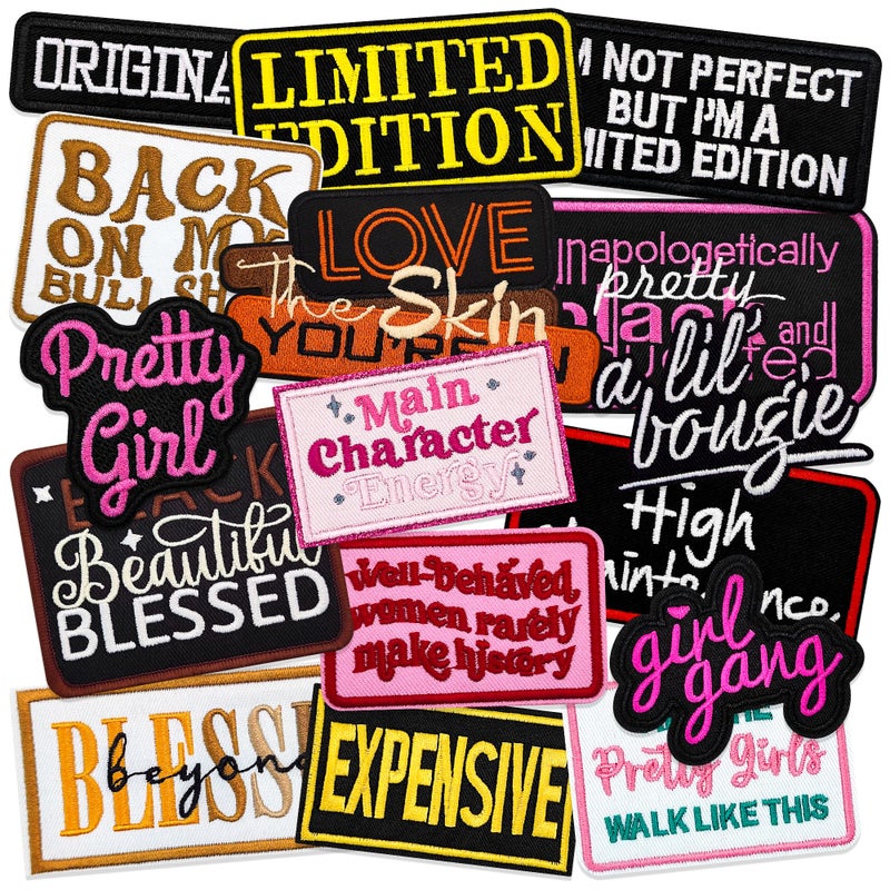 Yaveron 16pcs Black Girl Iron on Patches Girl Power Embroidered Patches for Trucker Hats Clothes Jackets Backpacks - Image 1