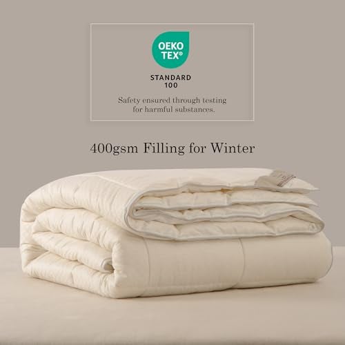 CUDDLE DREAMS Wool Comforter Duvet Insert, 100% Australian Wool Filling with Soft Noiseless Cotton Shell, Natural Warmth (Heavyweight for Winter, King) - Image 3
