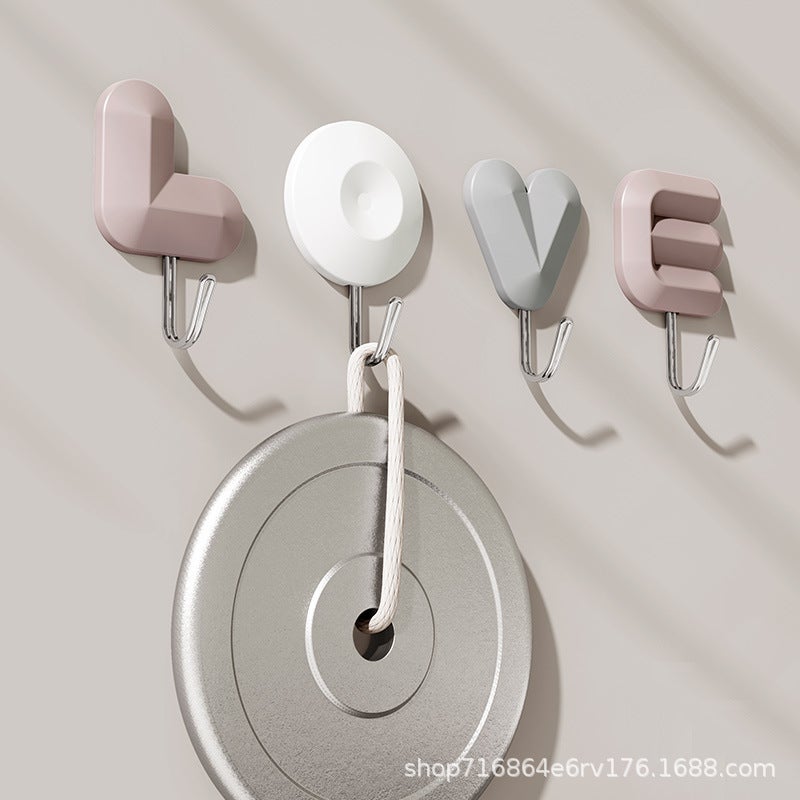 Light Luxury LOVE Plastic Letter Hook Creative No-Drill Adhesive Hook for Bedroom Bathroom Kitchen Door Wall - Image 3