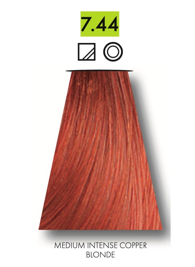 كين عبوتين من صبغة شعر كيون (تينتا) كولور رقم 7.44 بلون أشقر نحاسي متوسط الكثافة تحتوي على بروتين الحرير المعالج بتقنية سولامر - خالية من البارابين - Image 2