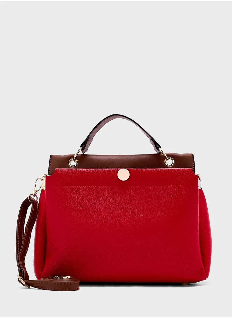 ايلا Top Handle Bag With Contrast Panel
