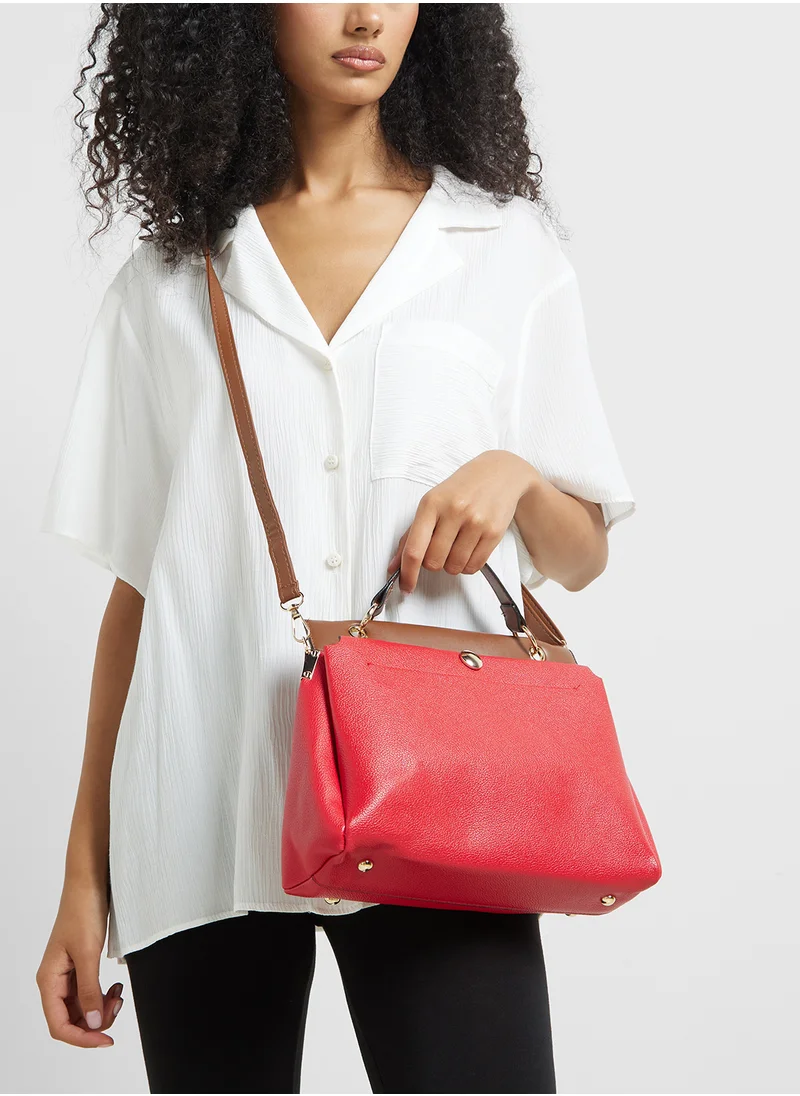 ايلا Top Handle Bag With Contrast Panel