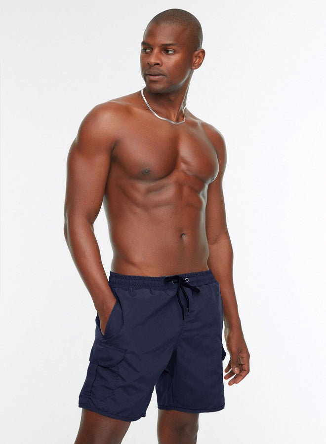 trendyol Navy Blue Standard Size Swim Shorts with Cargo Pocket - Image 4