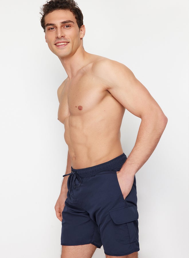 trendyol Navy Blue Standard Size Swim Shorts with Cargo Pocket - Image 3