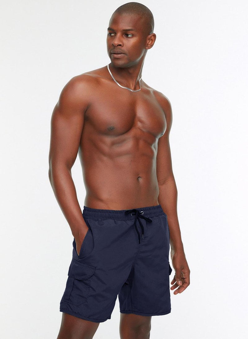 trendyol Navy Blue Standard Size Swim Shorts with Cargo Pocket - Image 1