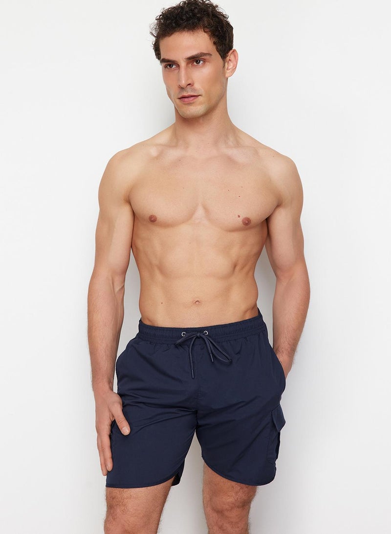 trendyol Navy Blue Standard Size Swim Shorts with Cargo Pocket - Image 3