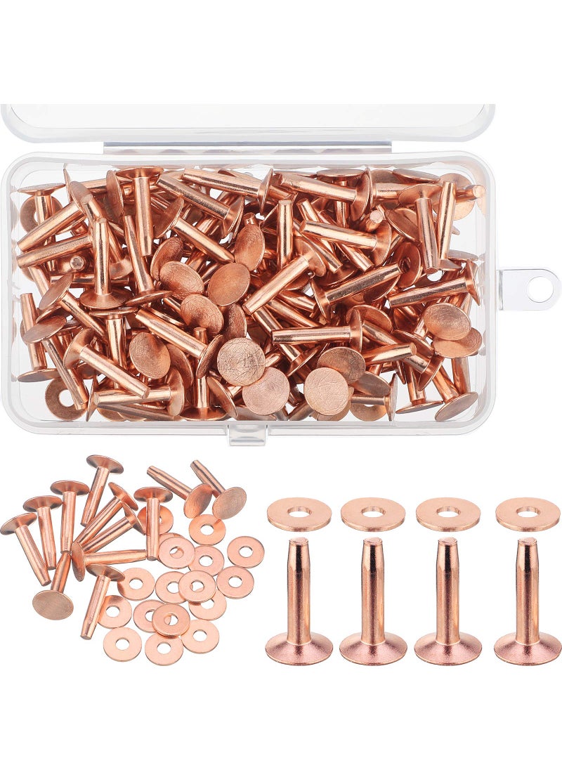 Ripeng Ripeng Copper Rivets and Burrs Washers Leather Copper Rivet Fastener for Belts Wallets Collars Leather DIY Craft Supplies200 Sets58 Inch Size 9 