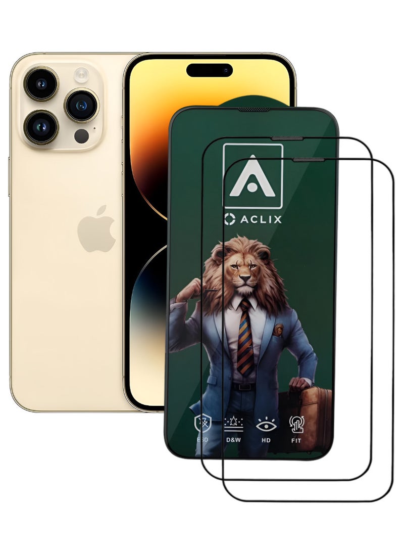 ACLIX 2 Pieces Antistatic ESD Dustproof Premium Quality High Definition Tempered Glass Screen Protector Designed For  iPhone 14 Pro Max - Image 1