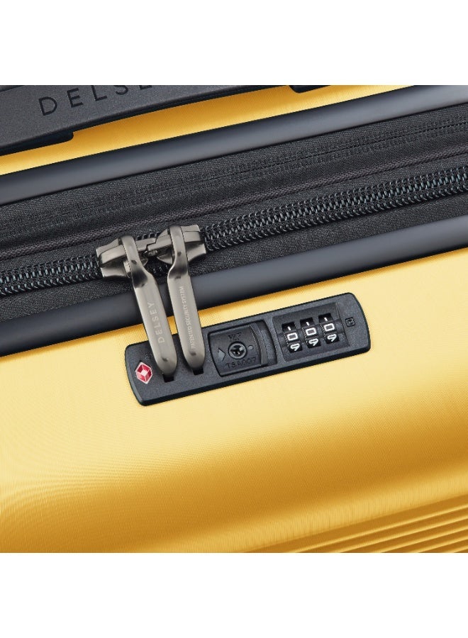 DELSEY Freestyle Hardcase Expendable Double wheel Trolley Cabin Suitcase 55cm Yellow - Image 5